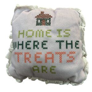 Bark Box Dog Toy Small/Medium Home Is Where the Treats Are Pillow BarkBox CLEAN